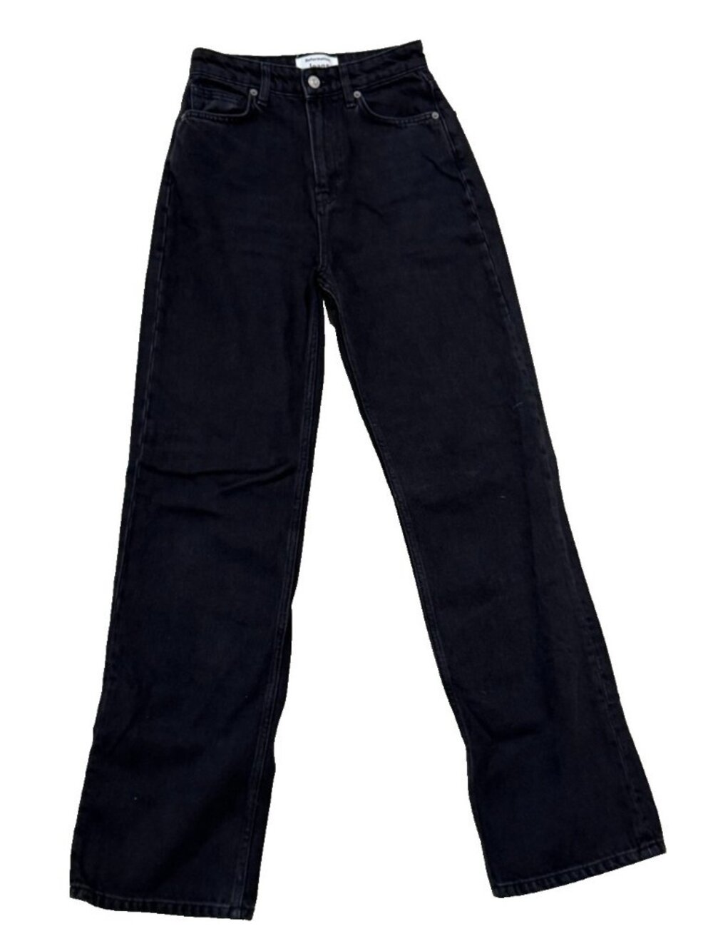 Reformation Wilder High Rise Wide Leg Jeans 26 Black Seattle Wash Organic Stretc